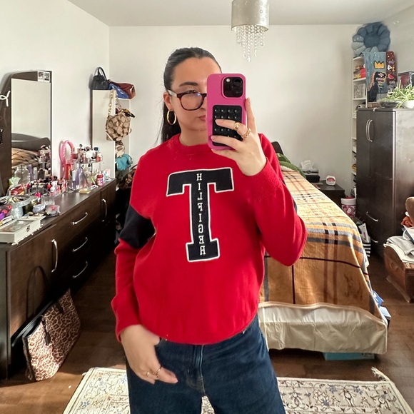 Varsity style knit Tommy Hilfiger shirt - Picture 1 of 6